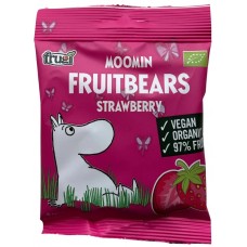 Frugi BIO Moomin marmelādes lācīši ar zemeņu garšu, bez pievienota cukura, 40g